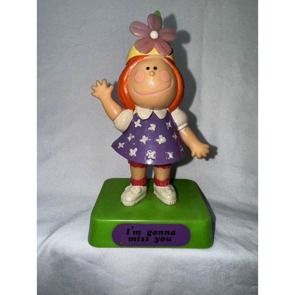 I'm Gonna Miss You 5" Berries Red Headed Girl Waving Plastic Figure Vintage 1971